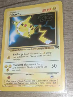 Pikachu 4 WB Black Star Promo Pokemon Gold Foil Stamp NM/LP - Image 1