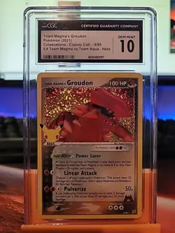 TEAM MAGMA’S GROUDON 2021 Pokemon Celebrations CGC 10 Gem Mint - Image 1