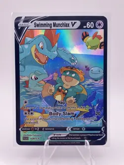 Pokemon Swimming Munchlax V Full Art Custom Pokemon Holo Foil Card - Image 1