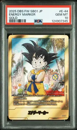 Dragon Ball Energy Marker Gold E44 Volume 3 Trading Card PSA10 Fusion World - Image 1