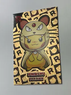 Pikachu Persian Poncho - Gold Holo Box Hit - Team Rocket Card Database - Pokemon - Image 2