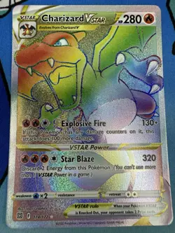 Charizard VSTAR 174/172 Brilliant Stars Rainbow Secret Rare Pokemon Card - Image 1