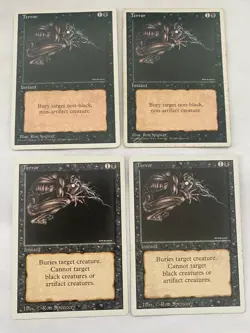 Magic the Gathering MTG - 4x Terror = 2x Fourth Edition MP/HP + 2x Revised MP - Image 1
