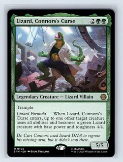 Lizard, Connors's Curse #106 Regular Rare MTG 2025 Marvel's Spider-Man - Image 1