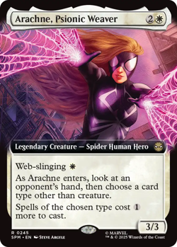 Arachne, Psionic Weaver 0245 ~ **Extended Art** Rare MTG Marvel Spider-Man - Image 1
