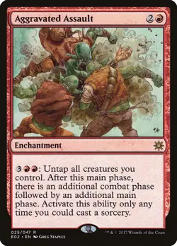 MTG Explorers of Ixalan E02 Aggravated Assault MINT - Image 1