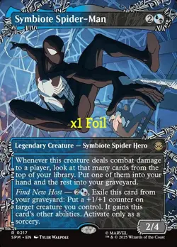 MTG Foil Borderless Marvel's Spider-Man SPM Symbiote Spider-Man (0217) MINT - Image 1