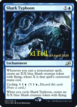 MTG Foil Prerelease Ikoria: Lair of Behemoths IKO Shark Typhoon MINT - Image 1