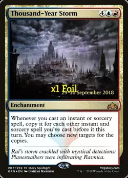 MTG Foil Prerelease Guilds of Ravnica PGRM Thousand-Year StormMINT - Image 1
