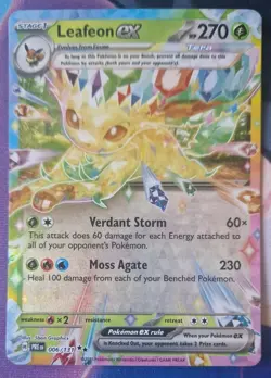 Pokemon TCG Leafeon EX 006/131 SV Prismatic Evolutions NM-Mint Double Rare - Image 1