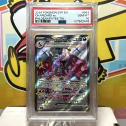 2024 Pokemon SVP EN Paldean Fates Tin Promo Shiny Charizard EX 074 PSA 10 GEM MT - Image 1