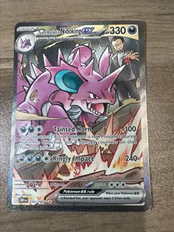Pokemon TCG Destined Rivals Team Rocket Nidoking EX Sir Card 233/182 NM - Image 1
