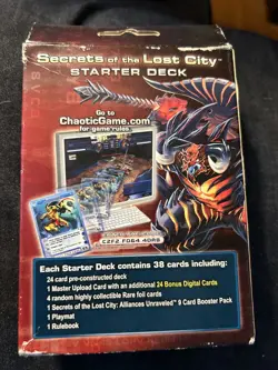 SECRETS OF THE LOST CITY Chaotic Trading Card Game STARTER DECK 813770013046 - Image 2