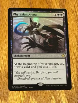 MTG Foundations, Phyrexian Arena Promo b Foil - Image 1