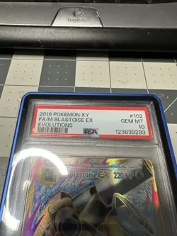 2016 POKEMON XY EVOLUTIONS #102 FULL ART/M BLASTOISE EX PSA 10 - Image 2