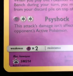 Pokemon Mewtwo SM214 Sun & Moon Cosmos Holo Black Star Promo NM - Image 5