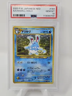 2000 Pokemon Japanese Neo Azumarill PSA 10 - Image 1