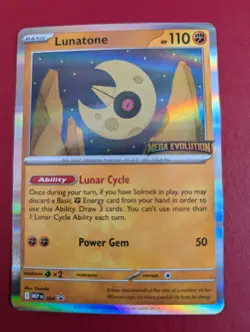 Lunatone Pre Release Stamped Holo Promo 004 Pokemon Mega Evolution Near Mint - Image 3