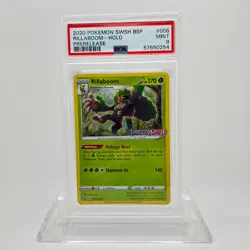 2020 Pokemon SWSH Black Star Promo Rillaboom Holo Prerelease #006 PSA 9 - Image 1