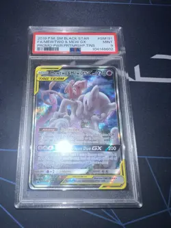 MEWTWO & MEW GX 2019 Pokemon S&M Black Star Promo #SM191 PSA 9 Mint - Image 5
