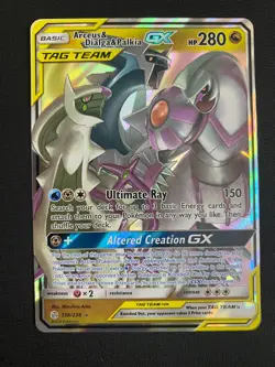 Arceus & Dialga & Palkia GX 156/236 Cosmic Eclipse Ultra Rare Tag Team Pokemon - Image 1