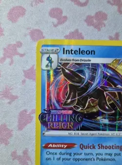 Pokemon Card Inteleon SWSH113 Prerelease Chilling Reign Holo Rare Stamped Promo - Image 2