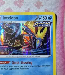 Pokemon Card Inteleon SWSH113 Prerelease Chilling Reign Holo Rare Stamped Promo - Image 3