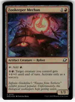 ZOOKEEPER MECHAN C MAGIC THE GATHERING MTG EDGE OF ETERNITIES 170 FOIL NM - Image 1