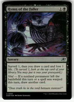 HYMN OF THE FALLER U MAGIC THE GATHERING MTG EDGE OF ETERNITIES 107 FOIL NM - Image 1