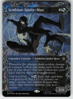 Symbiote Spider-Man (Borderless) Foil R Marvel's Spider-Man 217 MTG - Image 1