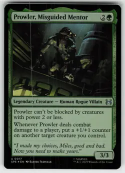 Prowler, Misguided Mentor Foil U Marvel's Spider-Man: Eternal-Legal 17 MTG - Image 1