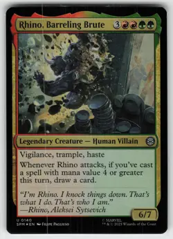 Rhino, Barreling Brute Foil U Marvel's Spider-Man 140 MTG - Image 1