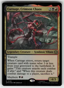 Carnage, Crimson Chaos Foil R Marvel's Spider-Man 125 MTG - Image 1