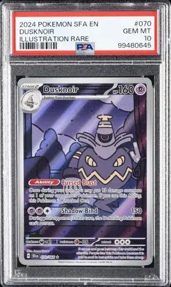 2024 POKEMON SFA EN-SHROUDED FABLE ILLUSTRATION RARE #070 DUSKNOIR PSA 10 - Image 1