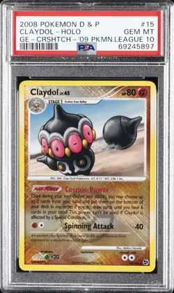 2008 POKEMON DIAMOND & PEARL GREAT ENCOUNTERS #15 CLAYDOL-HOLO PSA 10 - Image 1