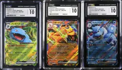 SET 3 CGC 10 Japanese Pokemon Charizard Venusaur Blastoise ex 03 09 006/165 sv2a - Image 1