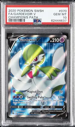 2020 POKEMON SWORD & SHIELD CHAMP'S PATH #070 FULL ART/GARDEVOIR V PSA 10 - Image 1