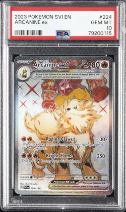 2023 POKEMON SVI EN-SCARLET & VIOLET ULTRA RARE #224 ARCANINE EX PSA 10 - Image 1