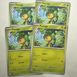 Pansage x4 (playset) 004/086 Black Bolt (BLK en) Common NM Pokemon - Image 1