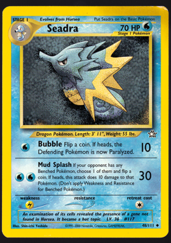 Seadra 48/111 Neo Genesis Pokemon TCG Card MP - Image 1