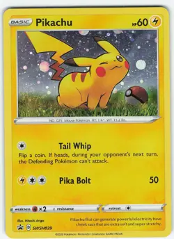 Pikachu SWSH039 Promo Holo SWSH: Sword & Shield Promo Cards NM Pokemon - Image 1