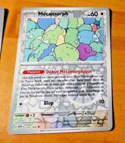 POKEMON CARD REVERSE HOLO CARTE METAMORPH 132/165 FR NM MEW 2023 - Image 1