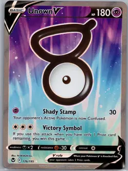 Unown V 176/195 Full Art - Silver Tempest - Pokemon Card - NM - Image 1