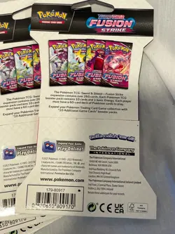 Pokemon TCG Sword & Shield Fusion Strike Booster Pack Lot 5 Packs Sealed Gengar - Image 3