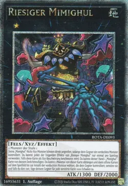 yugioh Riesiger Mimighul ROTA-DE093 Quarter Century Secret Rare DEUTSCH - Image 1