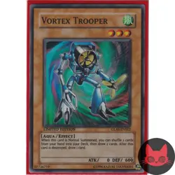Yugioh Vortex Trooper GLAS-ENSE2 Super Rare NM - Image 1