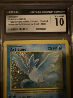 CGC 10 GEM MINT Articuno 009/034 HOLO RARE Classic Pokemon Card 2023 - Image 3