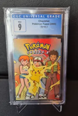 Pokemon Topps Checklist Series 3 2000 CGC 9 - Image 1