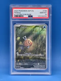 Pokemon 2024 Feebas 198/191 Surging Sparks Illustration Rare PSA 10 EN - Image 1