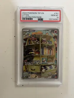 2024 Pokemon Temporal Forces Litten IR 167 Gem Mint Psa 10 - Image 1